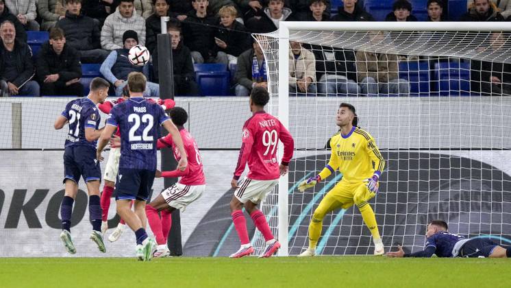 Torschütze Andrej Kramaric (Hoffenheim, 27), erzielt das Tor zum 1:0, Treffer, Torerfolg, Highlight, Action, Aktion, Spielszene, 22.10.2026, Sinsheim (Deutschland), Fussball, UEFA Europa League, TSG 1899 Hoffenheim - Olympique Lyon, DFB DFL REGULATIONS PROHIBIT ANY USE OF PHOTOGRAPHS AS IMAGE SEQUENCES AND OR QUASI-VIDEO.