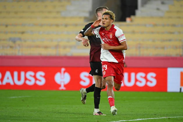FOOTBALL : AS Monaco VS SC Freiburg - UEFA Conference League - 22 10 2026 Joy AS Monaco - Goal Paris Brunner - UEFA Conference League match between AS Monaco and SC Freiburg on October 22, 2026 at the Louis II Stadium in Monaco. MonacoMonaco  Copyright: xWilliamxCannarellax