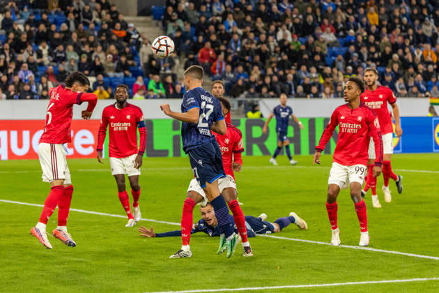 22.10.26 TSG 1899 Hoffenheim - Olympique Lyon Deutschland, Sinsheim, 22.10.2026, Fussball, Europa League, Saison 2026 2027, TSG Hoffenheim - Olympique Lyon: Andrej Kramaric (TSG Hoffenheim); Tor 1:0 Kramaric.