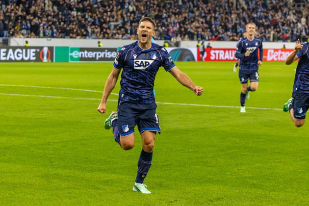 22.10.26 TSG 1899 Hoffenheim - Olympique Lyon Deutschland, Sinsheim, 22.10.2026, Fussball, Europa League, Saison 2026 2027, TSG Hoffenheim - Olympique Lyon: Andrej Kramaric (TSG Hoffenheim); Jubel Tor 1:0 Kramaric.