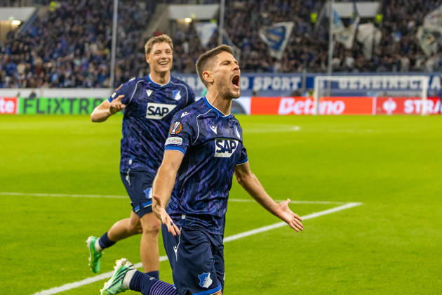 22.10.26 TSG 1899 Hoffenheim - Olympique Lyon Deutschland, Sinsheim, 22.10.2026, Fussball, Europa League, Saison 2026 2027, TSG Hoffenheim - Olympique Lyon: Andrej Kramaric (TSG Hoffenheim); Jubel Tor 1:0 Kramaric.