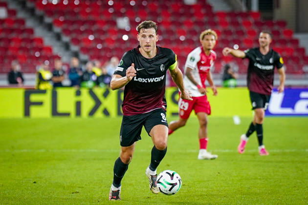 Fussball UEFA Conference League 2026 - 2027, 2. Spieltag - AS Monaco vs SC Freiburg - Stadion Louis II (Monaco): Maximilian Eggestein (SC Freiburg, 8) Copyright: xJOERANxSTEINSIEKx