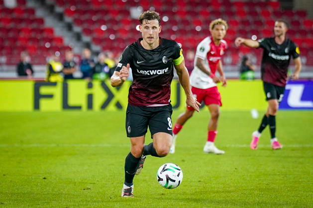 Fussball UEFA Conference League 2026 - 2027, 2. Spieltag - AS Monaco vs SC Freiburg - Stadion Louis II (Monaco): Maximilian Eggestein (SC Freiburg, 8) Copyright: xJOERANxSTEINSIEKx
