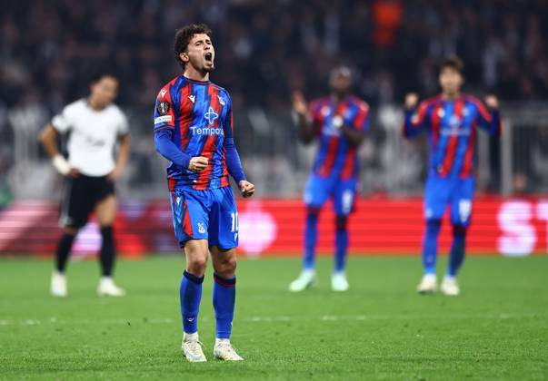 Yeremy Pino of Crystal Palace celebrates scoring their sides second goal Besiktas v Crystal Palace, UEFA Europa League, Football, Tupras Stadium, Istanbul, Turkey - 22 Oct 2026Istanbul Tupras Stadium Turkey  Copyright: xMichaelxZemanek Shutterstockx 17230042aj