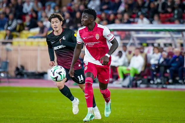 Fussball UEFA Conference League 2026 - 2027, 2. Spieltag - AS Monaco vs SC Freiburg - Stadion Louis II (Monaco): Lamine Camara (AS Monaco, 8) am Ball Copyright: xJOERANxSTEINSIEKx