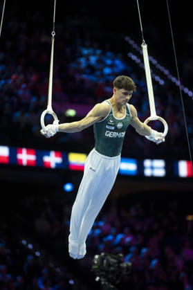 Rotterdam The Netherlands 22nd October 2026 World Championships artistic gymnastics. Men™s allround competition Timo Eder (GER) finishes 14th Rings