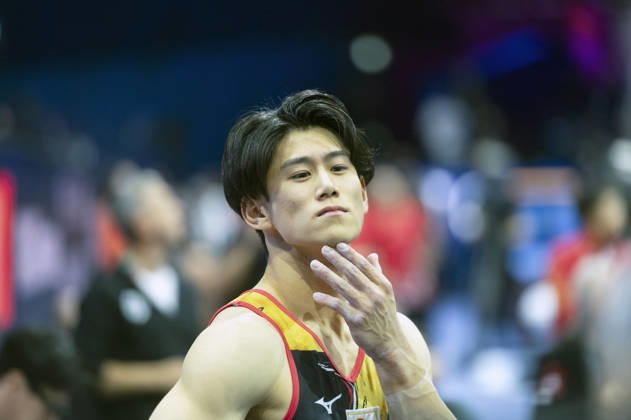 Rotterdam The Netherlands 22nd October 2026 World Championships artistic gymnastics. Men™s allround competition Winner Daiki Hashimoto (JPN) awaits the result