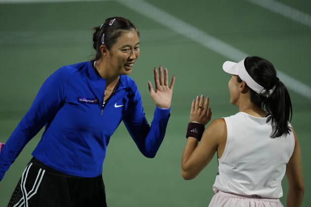 WTA, Tennis Damen Kinoshita Group Japan Open - Day 4 Hao-Ching Chan (TPE) plays with partner Miyu Kato (JPN) during their semi-final doubles match against Jesika Maleckova (CZE) and Miriam Skoch (CZE) at the 2026 Kinoshita Group Japan Open Women s tennis tournament at Utsubo Tennis Center in Osaka, Japan, on October 22, 2026. Osaka Japan  Copyright: xOwenxHammondx originalFilename:hammond-2026kino261022_np1Ei.jpg