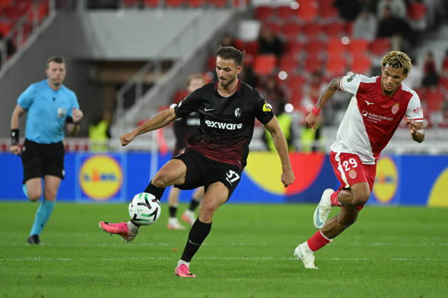 FOOTBALL : AS Monaco VS SC Freiburg - UEFA Conference League - 22 10 2026 Max Rosenfelder (SC Freiburg) - UEFA Conference League match between AS Monaco and SC Freiburg on October 22, 2026 at the Louis II Stadium in Monaco. MonacoMonaco  Copyright: xWilliamxCannarellax