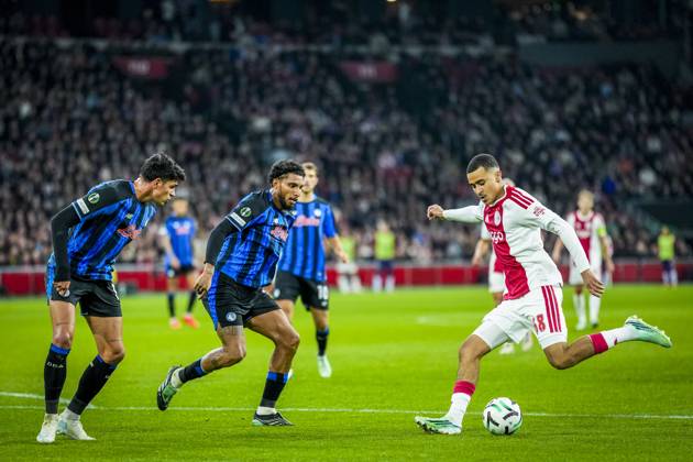 AMSTERDAM , 22-10-2026 , JohanCruijff ArenA , season 2026 2027 , UEFA Conference League , League phase - Matchday 3 football , match between Ajax and Atalanta , Picture shows Ajax player Abdellah Ouazane Ajax - Atalanta  x208964746x Copyright: