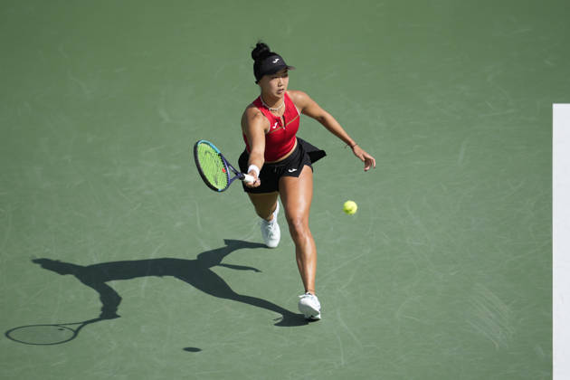 WTA, Tennis Damen Kinoshita Group Japan Open - Day 4 Ann Li of the United States plays during her round of 16 singles match against Zeynep Sonmez of Turkey at the 2026 Kinoshita Group Japan Open Women s tennis tournament at Utsubo Tennis Center in Osaka, Japan, on October 22, 2026. Osaka Japan Copyright: xOwenxHammondx originalFilename:hammond-2026kino261022_npl6b