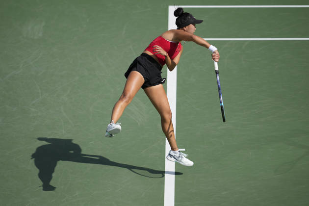 WTA, Tennis Damen Kinoshita Group Japan Open - Day 4 Ann Li of the United States plays during her round of 16 singles match against Zeynep Sonmez of Turkey at the 2026 Kinoshita Group Japan Open Women s tennis tournament at Utsubo Tennis Center in Osaka, Japan, on October 22, 2026. Osaka Japan Copyright: xOwenxHammondx originalFilename:hammond-2026kino261022_nppYH
