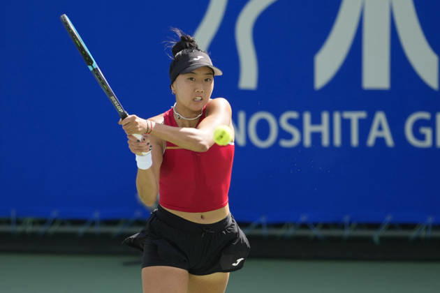 WTA, Tennis Damen Kinoshita Group Japan Open - Day 4 Ann Li of the United States plays during her round of 16 singles match against Zeynep Sonmez of Turkey at the 2026 Kinoshita Group Japan Open Women s tennis tournament at Utsubo Tennis Center in Osaka, Japan, on October 22, 2026. Osaka Japan Copyright: xOwenxHammondx originalFilename:hammond-2026kino261022_nprRa