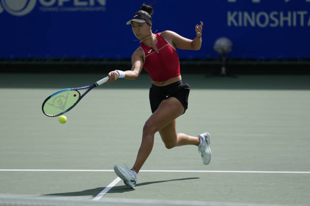 WTA, Tennis Damen Kinoshita Group Japan Open - Day 4 Ann Li of the United States plays during her round of 16 singles match against Zeynep Sonmez of Turkey at the 2026 Kinoshita Group Japan Open Women s tennis tournament at Utsubo Tennis Center in Osaka, Japan, on October 22, 2026. Osaka Japan Copyright: xOwenxHammondx originalFilename:hammond-2026kino261022_nptWj