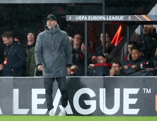 Bournemouth, England, 22nd October 2026. Marco Rose manager of Bournemouth during the AFC Bournemouth vs AC Milan UEFA Europa League match at the Vitality Stadium, Bournemouth. Picture credit should read: Paul Terry Sportimage EDITORIAL USE ONLY. No use with unauthorised audio, video, data, fixture lists, club league logos or live services. Online in-match use limited to 120 images, no video emulation. No use in betting, games or single club league player publications. SPI_048_PT_Bournmouthmouth_AC_Milan SPI-5092-0048