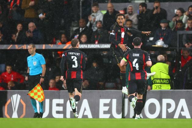 Amine Adli of AFC Bournemouth celebrates their goal to make it 3-0 AFC Bournemouth v AC Milan, UEFA Europa League, Football, Vitality Stadium, Bournemouth, UK - 22 Oct 2026Bournemouth Vitality Stadium United Kingdom  Copyright: xJamesxMarsh Shutterstockx 17230046br