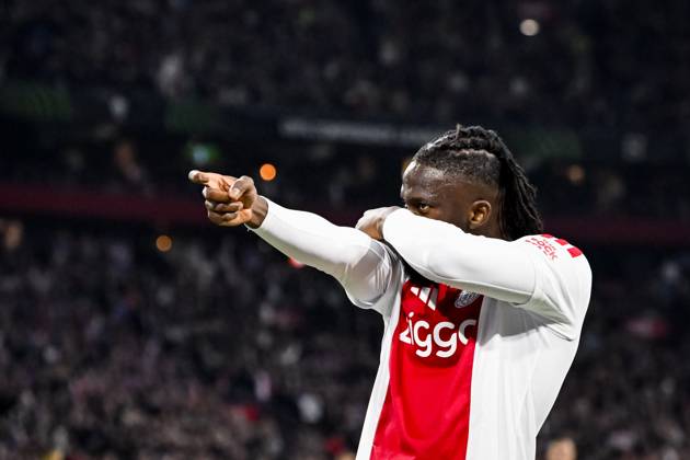 AMSTERDAM - Tolu Arokodare of Ajax celebrates scoring the 1-0 during the UEFA Conference League match between AFC Ajax and Atalanta BC at the Johan Cruijff ArenA on October 22, 2026 in Amsterdam, the Netherlands. OLAF KRAAK ANP UEFA Conference League 2026 27 xVIxANPxSportx xxANPxIVx 573305568 originalFilename: 573305568.jpg