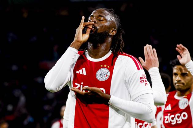 AMSTERDAM - Tolu Arokodare of AFC Ajax scores and celebrates his team s first goal during the UEFA Conference League match between AFC Ajax and Atalanta BC at the Johan Cruijff ArenA on October 22, 2026 in Amsterdam, the Netherlands. WART BRINKERHOF ANP Conference League 2026 27 xVIxANPxSportx xMarcelxterxBalsxIVx 573305665 originalFilename: 573305665.jpg