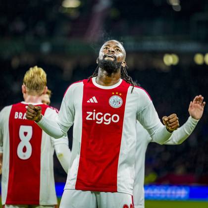 AMSTERDAM , 22-10-2026 , JohanCruijff ArenA , season 2026 2027 , UEFA Conference League , League phase - Matchday 3 football , match between Ajax and Atalanta , Picture shows Ajax player Toluwalase Arokodare scores the 1-0 Ajax - Atalanta  x208965026x Copyright: