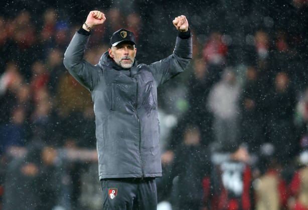 Bournemouth, England, 22nd October 2026. Marco Rose manager of Bournemouth celebrates the win during the AFC Bournemouth vs AC Milan UEFA Europa League match at the Vitality Stadium, Bournemouth. Picture credit should read: Paul Terry Sportimage EDITORIAL USE ONLY. No use with unauthorised audio, video, data, fixture lists, club league logos or live services. Online in-match use limited to 120 images, no video emulation. No use in betting, games or single club league player publications. SPI_059_PT_Bournmouthmouth_AC_Milan SPI-5092-0059