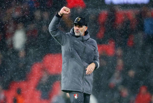 Bournemouth, England, 22nd October 2026. Marco Rose manager of Bournemouth celebrates the win during the AFC Bournemouth vs AC Milan UEFA Europa League match at the Vitality Stadium, Bournemouth. Picture credit should read: Paul Terry Sportimage EDITORIAL USE ONLY. No use with unauthorised audio, video, data, fixture lists, club league logos or live services. Online in-match use limited to 120 images, no video emulation. No use in betting, games or single club league player publications. SPI_061_PT_Bournmouthmouth_AC_Milan SPI-5092-0061