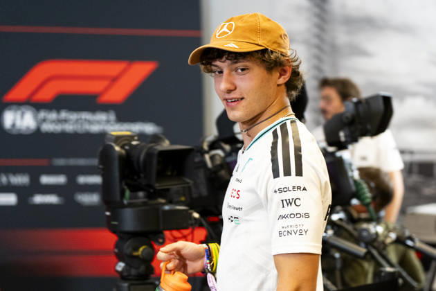 Italian Formula One driver Andrea Kimi Antonelli of Mercedes-AMG Petronas arrives for a press conference, PK, Pressekonferenz prior to the Formula One United States Grand Prix at the Circuit of the Americas in Austin, Texas on Thursday, October 22, 2026.  AUS2026102226 GREGxNASH