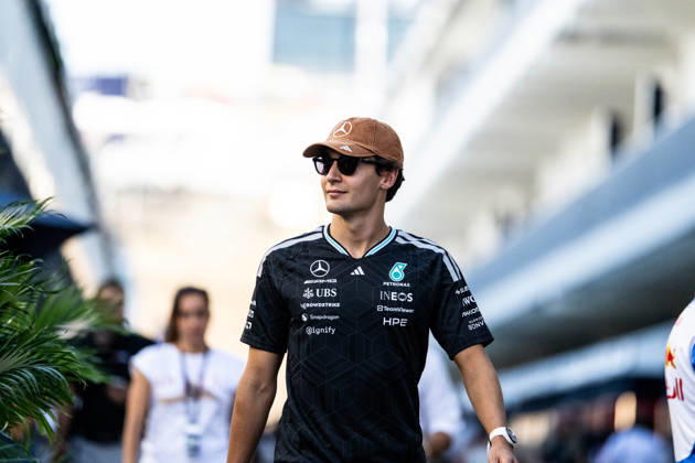 F1 - UNITED STATES GRAND PRIX 2026 RUSSELL George (gbr), Mercedes AMG F1 Team W17, portrait during the 2026 Formula 1 United States Grand Prix, 18th round of the 2026 Formula One World Championship, WM, Weltmeisterschaft from October 23 to 25, 2026 on the Circuit of the America, in Austin, Texas, United States of America - AustinUnited States  Copyright: xALBERTOxVIMERCATIx