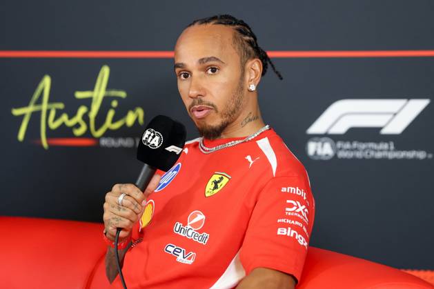 22nd October 2026; Circuit of the Americas, Austin, United States; Formula 1, United States Grand Prix, Arrivals Day; Lewis Hamilton (44) of Great Britain and Scuderia Ferrari HP during an interview VincentxCuono