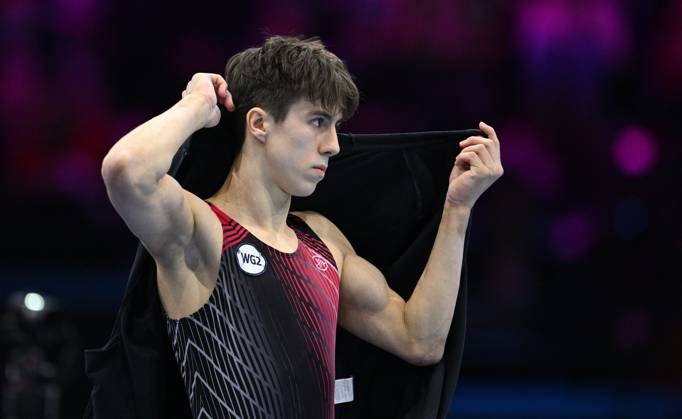 Netherlands Artistic Gymnastics World Championships 9270962 22.10.2026 Arsenii Dukhno of Team World Gymnastics Neutral Athletes 2 is seen during the men s all-around final at the 2026 World Artistic Gymnastics Championships in Rotterdam, the Netherlands. Alexey Filippov Sputnik Rotterdam Netherlands  Copyright: xAlexeyxFilippovx
