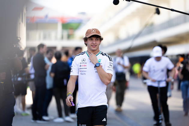 F1 - UNITED STATES GRAND PRIX 2026 KIMI ANTONELLI Andrea (ita), Mercedes AMG F1 Team W16, portrait during the 2026 Formula 1 United States Grand Prix, 18th round of the 2026 Formula One World Championship, WM, Weltmeisterschaft from October 23 to 25, 2026 on the Circuit of the America, in Austin, Texas, United States of America - AustinUnited States  Copyright: xAndrÃ xFerreirax