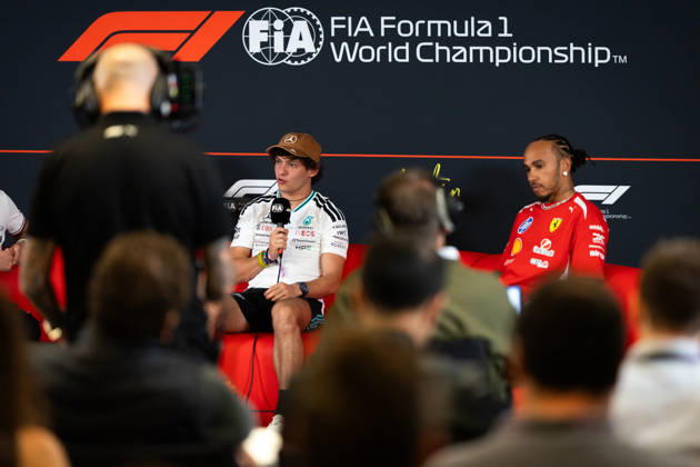 F1 - UNITED STATES GRAND PRIX 2026 KIMI ANTONELLI Andrea (ita), Mercedes AMG F1 Team W16, portrait, HAMILTON Lewis (gbr), Scuderia Ferrari SF-26, portrait during the 2026 Formula 1 United States Grand Prix, 18th round of the 2026 Formula One World Championship, WM, Weltmeisterschaft from October 23 to 25, 2026 on the Circuit of the America, in Austin, Texas, United States of America - AustinUnited States  Copyright: xAndrÃ xFerreirax