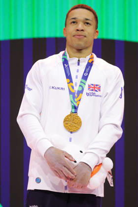 Joe Fraser, GBR, after all-around final at 2026 Worlds in Rotterdam; 22 10 2026;