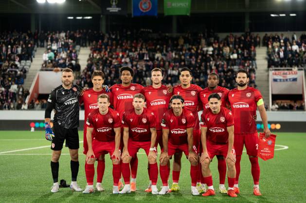 THUN, BERN - OCTOBER 22: Players of FC Thun pose for a team photo before the UEFA Conference League match between FC Thun and HNK Hajduk Split at VISANA STADION on October 22, 2026 in Thun, Bern, Switzerland. Copyright: xLivioxBaeriswylx xSPPx Sportspressphoto_SPR263714