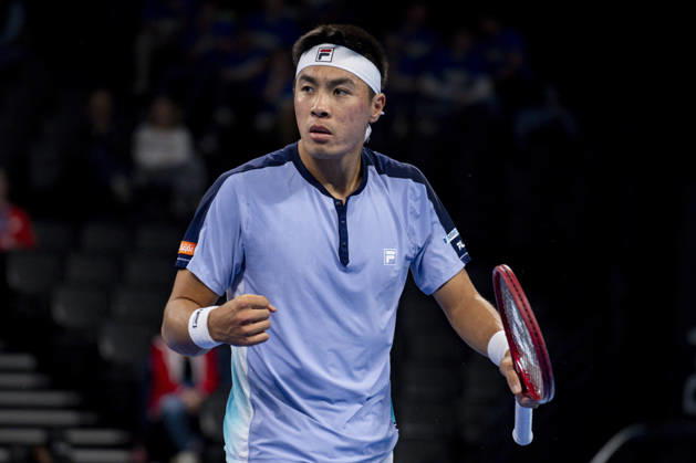 TENNIS : ATP, Tennis Herren 250 - Grand Prix Tennis AURA - Decines (France) 22 10 2026 Brandon Nakashima qualifies for the quarterfinals during the tournament of the Auvergne Rhône-Alpes Grand Prix at the LDLC Arena in Décines on October 22, 2026. Photo Sandrine Thesillat PsNewZ  Copyright: xSandrinexTHESILLATx