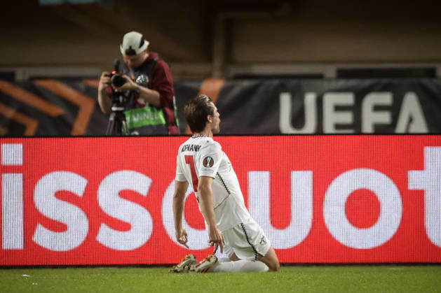 UEFA Europa League - OFI Crete vs Leverkusen - Jonas Hofmann of Leverkusen celebrate after scoring during the UEFA Europa League phase Matchday 3 soccer match between OFI Crete vs Leverkusen in Pankritio, Heraklion, Greece, on 22 October 2026. IMAGO ONE INCH PRODUCTIONS Heraklion Greece Copyright: xONExINCHxPRODUCTIONSx 7133170