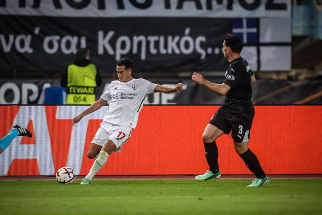 UEFA Europa League - OFI Crete vs Leverkusen - Lucas Vazquez of Leverkusen in action during the UEFA Europa League phase Matchday 3 soccer match between OFI Crete vs Leverkusen in Pankritio, Heraklion, Greece, on 22 October 2026. IMAGO ONE INCH PRODUCTIONS Heraklion Greece Copyright: xONExINCHxPRODUCTIONSx 7133476