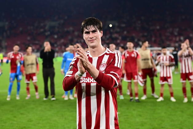 UEFA Europa League - Olympiacos FC vs AC Sparta Praha - Armando Gonzalez of Olympiacos FC celebrates after scoring during the UEFA Europa League Phase matchday 3 soccer match between Olympiacos FC and AC Sparta Praha at the Georgios Karaiskakis Stadium in Piraeus, Greece, 22 October 2026. IMAGO ONE INCH PRODUCTIONS PIRAEUS GREECE Copyright: xONExINCHxPRODUCTIONSx 7133717