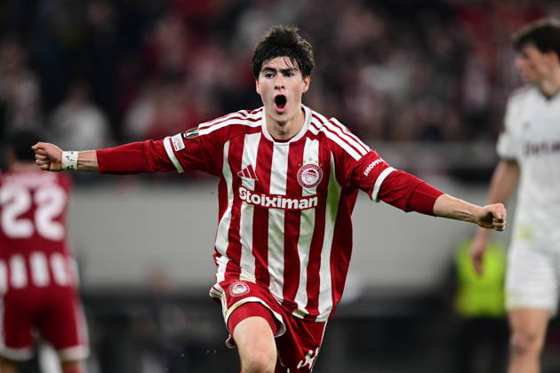 UEFA Europa League - Olympiacos FC vs AC Sparta Praha - Armando Gonzalez of Olympiacos FC celebrates after scoring during the UEFA Europa League Phase matchday 3 soccer match between Olympiacos FC and AC Sparta Praha at the Georgios Karaiskakis Stadium in Piraeus, Greece, 22 October 2026. IMAGO ONE INCH PRODUCTIONS PIRAEUS GREECE Copyright: xONExINCHxPRODUCTIONSx 7133640