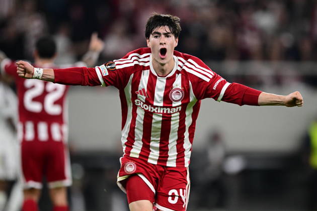 UEFA Europa League - Olympiacos FC vs AC Sparta Praha - Armando Gonzalez of Olympiacos FC celebrates after scoring during the UEFA Europa League Phase matchday 3 soccer match between Olympiacos FC and AC Sparta Praha at the Georgios Karaiskakis Stadium in Piraeus, Greece, 22 October 2026. IMAGO ONE INCH PRODUCTIONS PIRAEUS GREECE Copyright: xONExINCHxPRODUCTIONSx 7133645