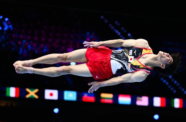 Netherlands Artistic Gymnastics World Championships 9271004 22.10.2026 Japan s Daiki Hashimoto competes in the floor exercise during the men s all-around final at the 2026 World Artistic Gymnastics Championships in Rotterdam, the Netherlands. Alexey Filippov Sputnik Rotterdam Netherlands  Copyright: xAlexeyxFilippovx