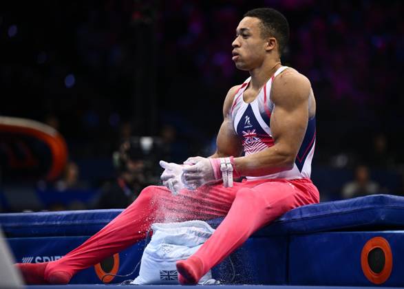 Netherlands Artistic Gymnastics World Championships 9271009 22.10.2026 Britain s Joe Fraser prepares to compete on the rings during the men s all-around final at the 2026 World Artistic Gymnastics Championships in Rotterdam, the Netherlands. Alexey Filippov Sputnik Rotterdam Netherlands  Copyright: xAlexeyxFilippovx