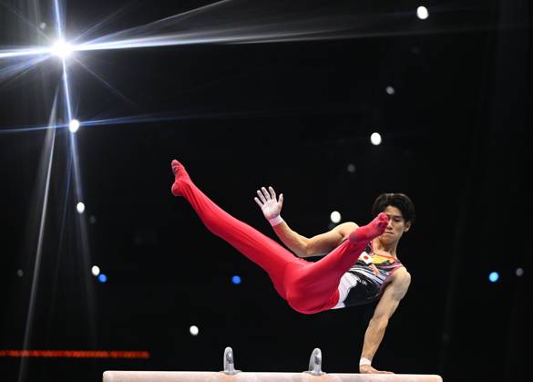 Netherlands Artistic Gymnastics World Championships 9271012 22.10.2026 Japan s Daiki Hashimoto competes on the pommel horse during the men s all-around final at the 2026 World Artistic Gymnastics Championships in Rotterdam, the Netherlands. Alexey Filippov Sputnik Rotterdam Netherlands  Copyright: xAlexeyxFilippovx