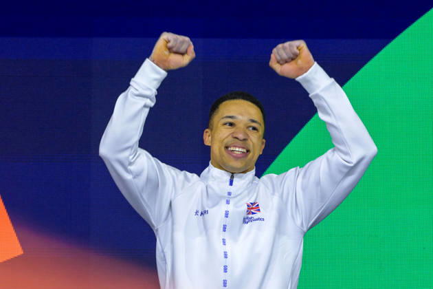 Joe Fraser from Great Britain celebrate winning the bronze medal in the Men s All-round finals at the 54th Artistic Gymnastics World Championships, on 22 October 2026 at Rotterdam Ahoy, Rotterdam, the Netherlands. Noxthirdxpartyxsales,xHOLLANDxOUT  aflo_358242911 RichardxHuisxinxtxVeldx