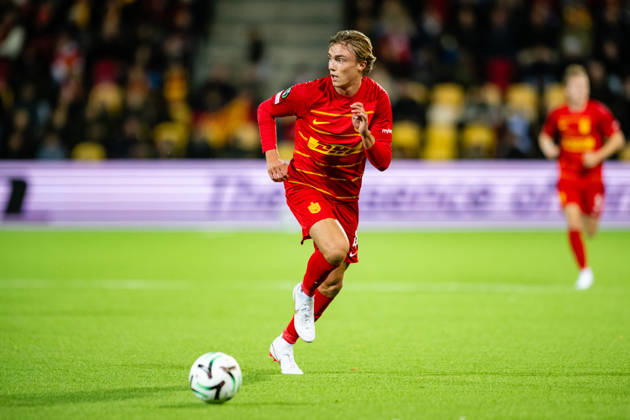 FC Nordsjaelland v CSKA Sofia, UEFA Conference League, Farum, Denmark Farum, Denmark. 22nd, October 2026. Noah Markmann (4) of FC Nordsjaelland seen during the UEFA Conference League match between FC Nordsjaelland and CSKA Sofia at Right to Dream Park in Farum. Danmark, Farum, Right to Dream Park  Copyright: xGonzalesxPhoto TobiasxJorgensenx