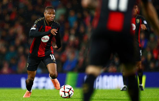 Bafode Diakite of AFC Bournemouth. AFC Bournemouth v AC Milan, UEFA Europa League, Football, Vitality Stadium, Bournemouth, UK - 22 Oct 2026Bournemouth Vitality Stadium United Kingdom  Copyright: xJamesxMarsh Shutterstockx 17230046co