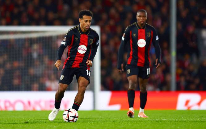 Tyler Adams of AFC Bournemouth. AFC Bournemouth v AC Milan, UEFA Europa League, Football, Vitality Stadium, Bournemouth, UK - 22 Oct 2026Bournemouth Vitality Stadium United Kingdom  Copyright: xJamesxMarsh Shutterstockx 17230046cn