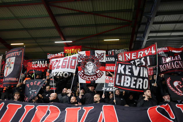 Bournemouth v AC Milan 22 October 2026, Bournemouth - UEFA Europa League - Bournemouth v AC Milan - The AC Milan ultras known as the Curva Sud - Photo: Jacques Feeney Offside. Bournemouth UK Copyright: xJacquesxFeeneyx xOffsidexOffside