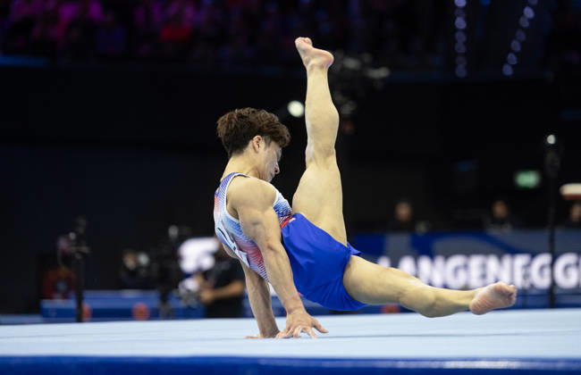Rotterdam The Netherlands 22nd October 2026 World Championships artistic gymnastics. Men™s all round final Floor Shinnosuke Oka (JPN) turnen