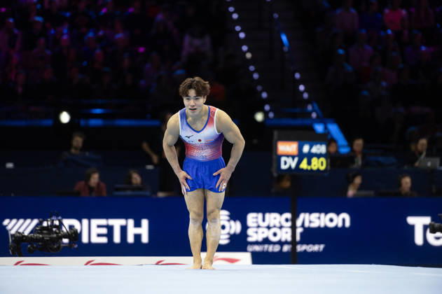 Rotterdam The Netherlands 22nd October 2026 World Championships artistic gymnastics. Men™s all round final Floor Shinnosuke Oka (JPN) turnen