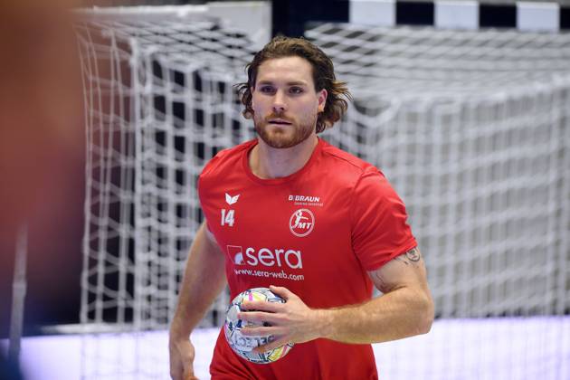 Johannes Golla (MT Melsungen 14) beim Aufwaermen , GER, MT Melsungen - Orlen Wisla Plocks (POL), Handball, Champions League Maenner, Group Matches, Saison 2026 2027, 22.10.2026, GER, MT Melsungen - Orlen Wisla Plock, CL Maenner, Group Match, Saison 2026 2027, 22.10.2026 Kassel Copyright: xEibner-Pressefotox xRolandxSippelx EP_RSL